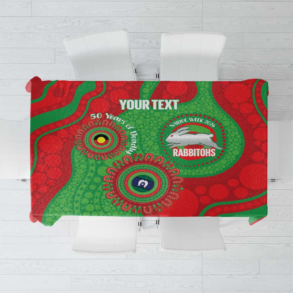 Rabbitohs NAIDOC Week 2026 Personalised Tablecloth 50 Years of Deadly Aboriginal Art