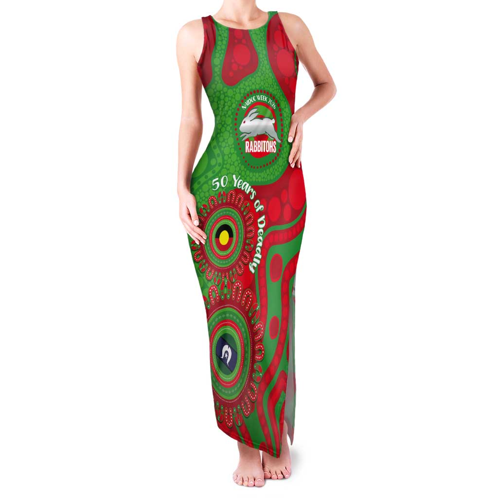 Rabbitohs NAIDOC Week 2026 Personalised Tank Maxi Dress 50 Years of Deadly Aboriginal Art