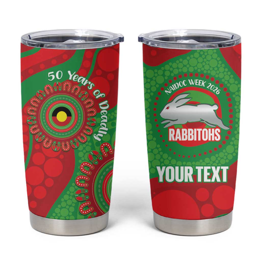 Rabbitohs NAIDOC Week 2026 Personalised Tumbler Cup 50 Years of Deadly Aboriginal Art