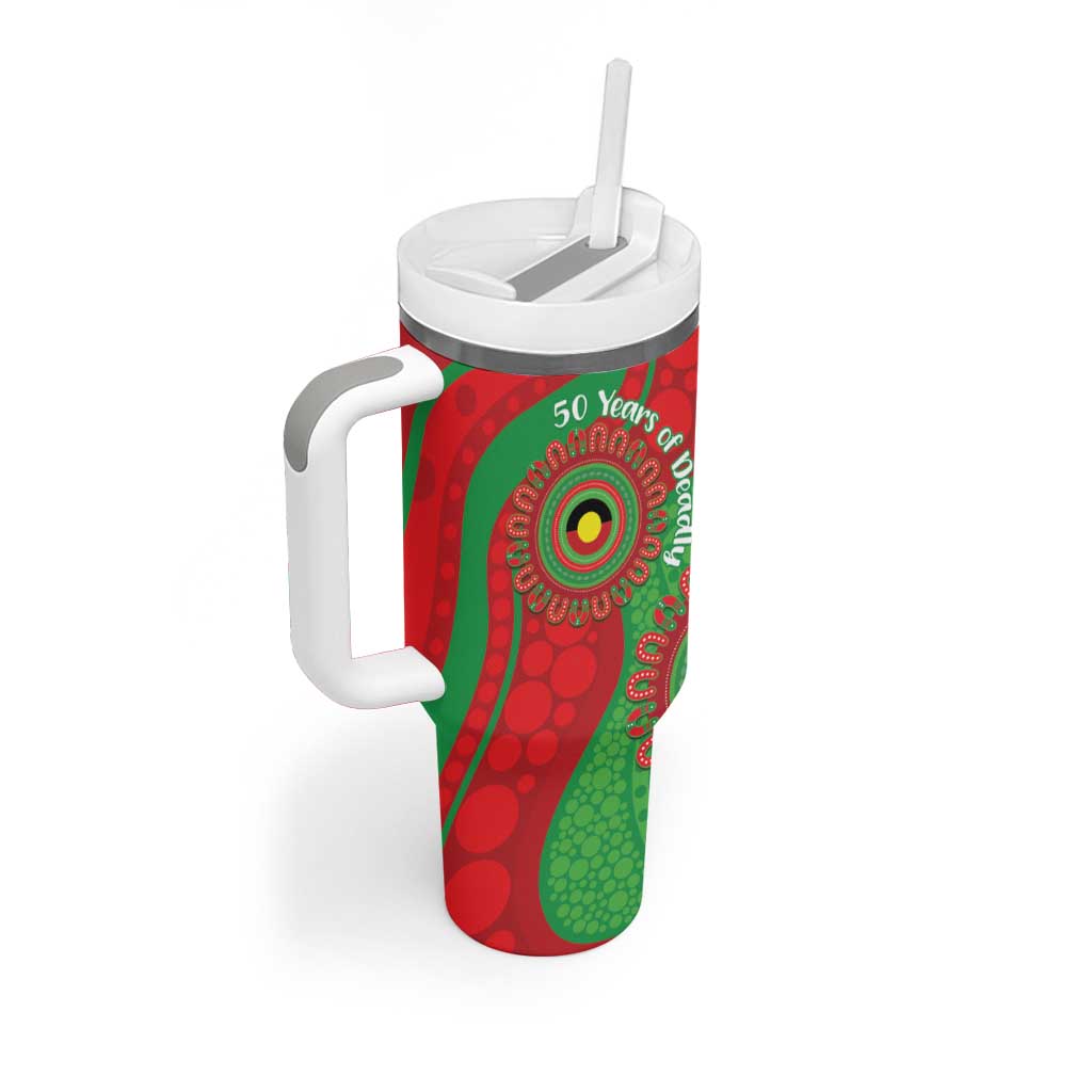 Rabbitohs NAIDOC Week 2026 Personalised Tumbler With Handle 50 Years of Deadly Aboriginal Art