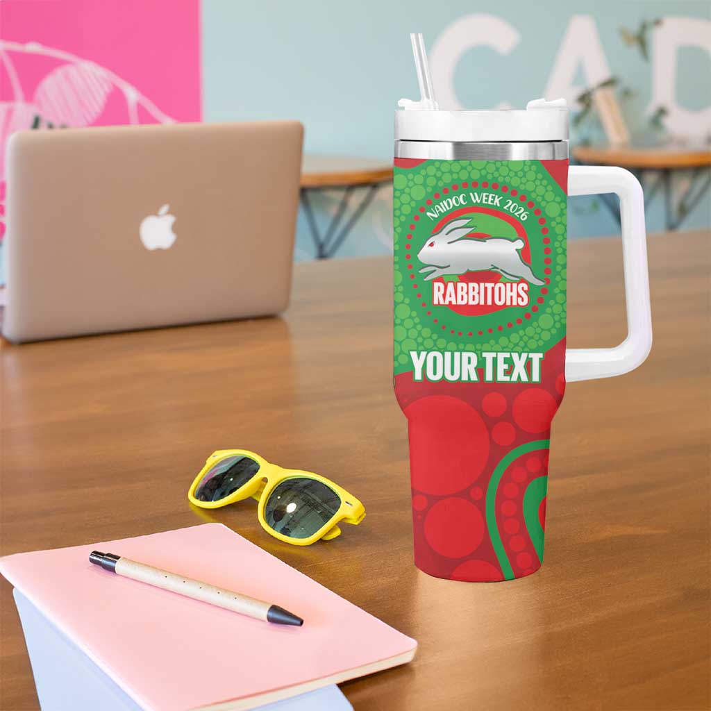 Rabbitohs NAIDOC Week 2026 Personalised Tumbler With Handle 50 Years of Deadly Aboriginal Art