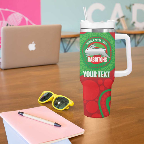Rabbitohs NAIDOC Week 2026 Personalised Tumbler With Handle 50 Years of Deadly Aboriginal Art