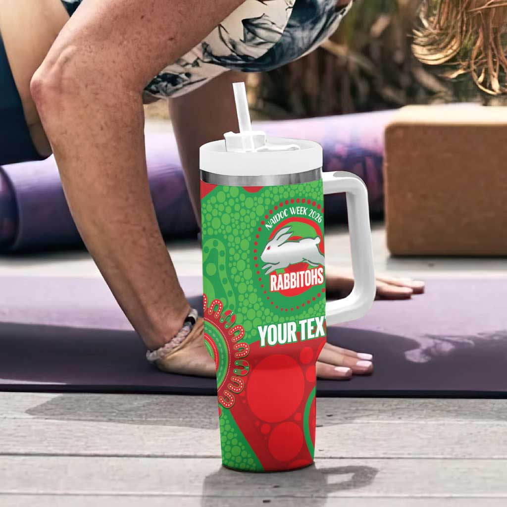 Rabbitohs NAIDOC Week 2026 Personalised Tumbler With Handle 50 Years of Deadly Aboriginal Art