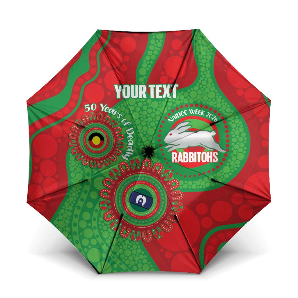 Rabbitohs NAIDOC Week 2026 Personalised Umbrella 50 Years of Deadly Aboriginal Art
