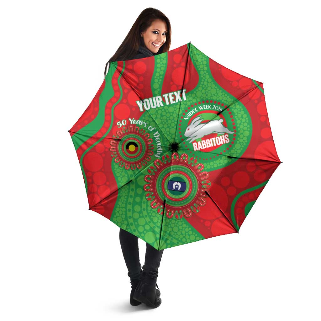 Rabbitohs NAIDOC Week 2026 Personalised Umbrella 50 Years of Deadly Aboriginal Art