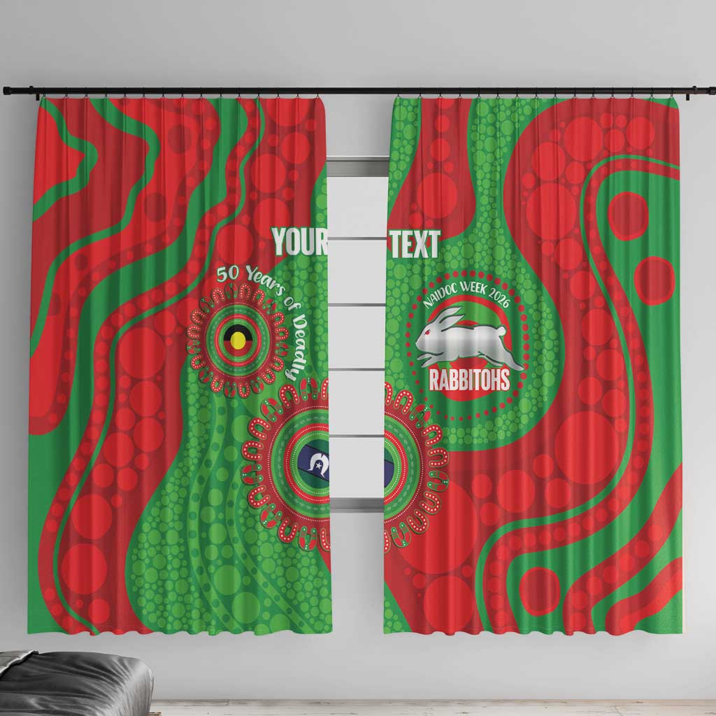 Rabbitohs NAIDOC Week 2026 Personalised Window Curtain 50 Years of Deadly Aboriginal Art