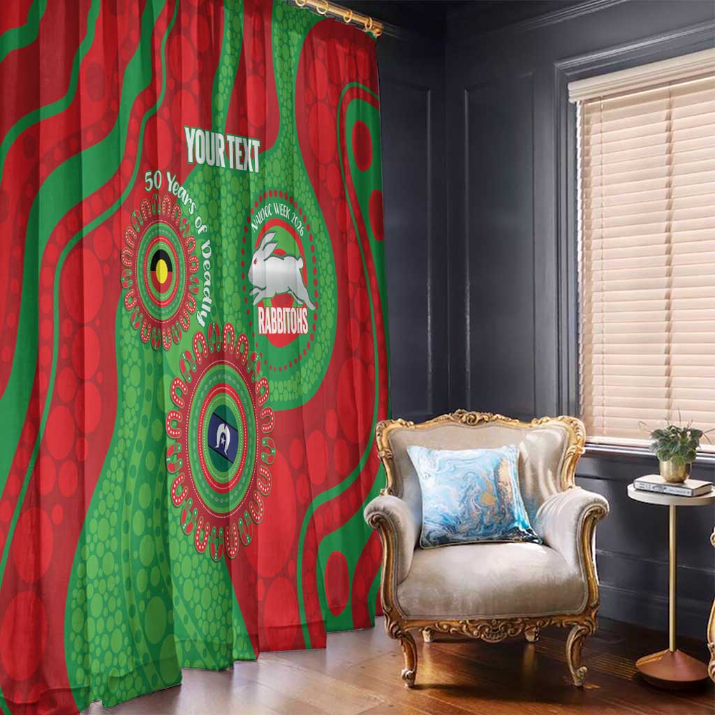 Rabbitohs NAIDOC Week 2026 Personalised Window Curtain 50 Years of Deadly Aboriginal Art