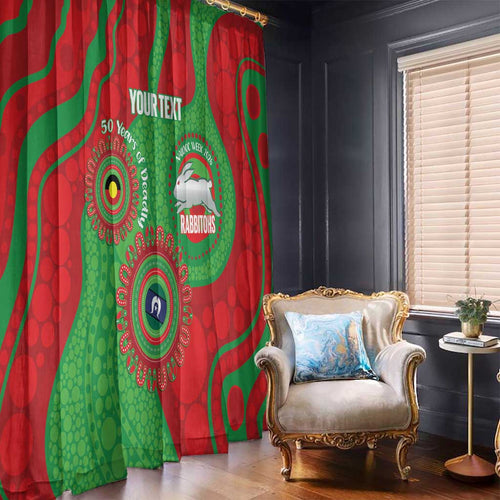 Rabbitohs NAIDOC Week 2026 Personalised Window Curtain 50 Years of Deadly Aboriginal Art