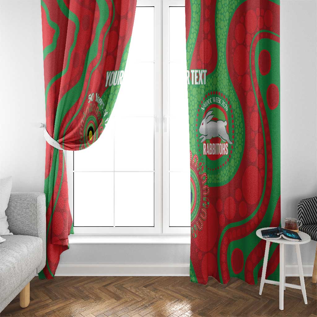 Rabbitohs NAIDOC Week 2026 Personalised Window Curtain 50 Years of Deadly Aboriginal Art