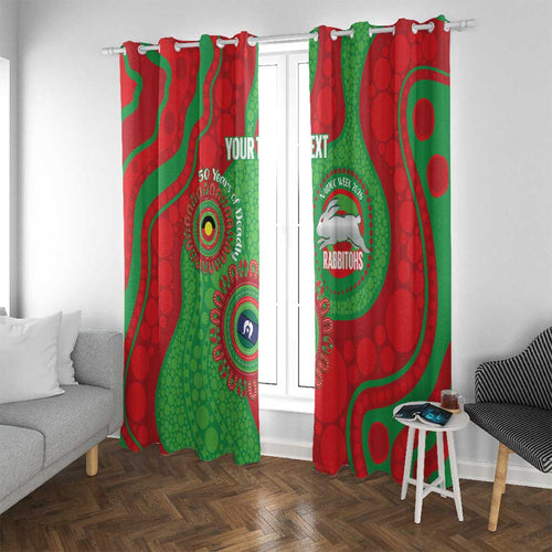 Rabbitohs NAIDOC Week 2026 Personalised Window Curtain 50 Years of Deadly Aboriginal Art