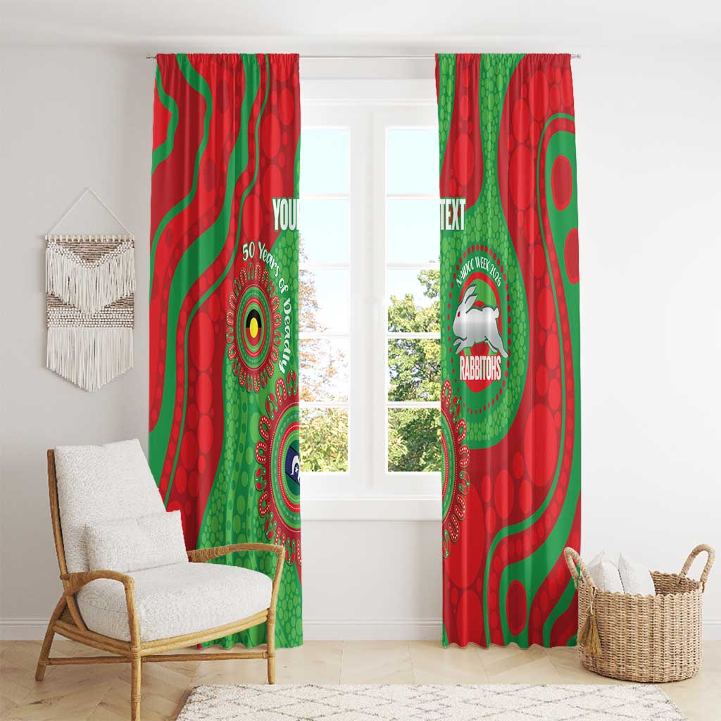 Rabbitohs NAIDOC Week 2026 Personalised Window Curtain 50 Years of Deadly Aboriginal Art