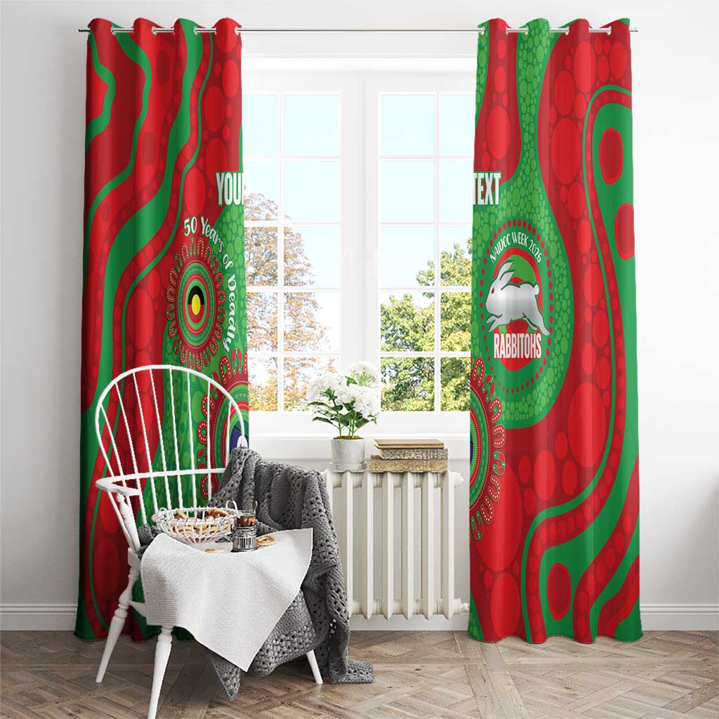 Rabbitohs NAIDOC Week 2026 Personalised Window Curtain 50 Years of Deadly Aboriginal Art
