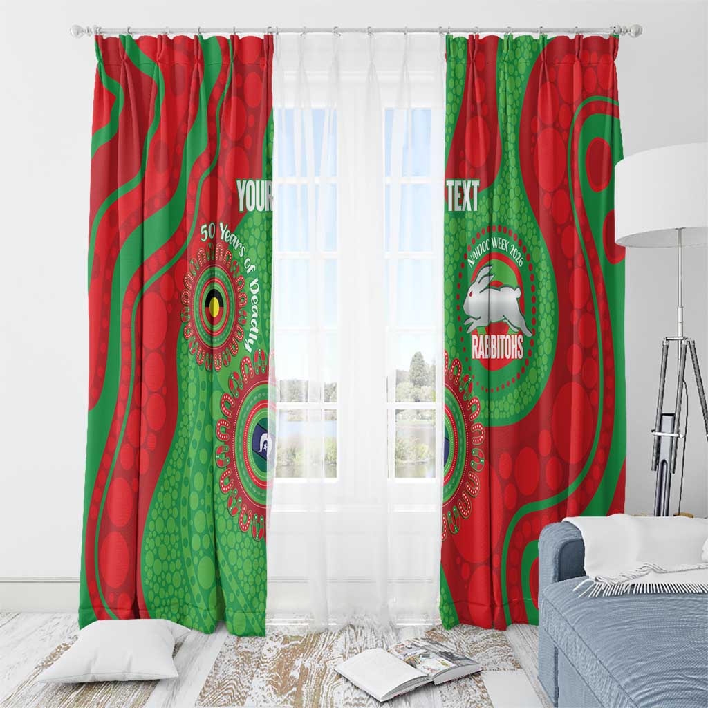 Rabbitohs NAIDOC Week 2026 Personalised Window Curtain 50 Years of Deadly Aboriginal Art