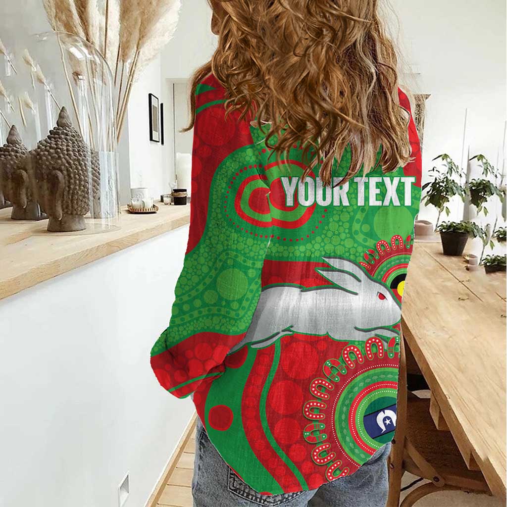 Rabbitohs NAIDOC Week 2026 Personalised Women Casual Shirt 50 Years of Deadly Aboriginal Art