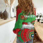 Rabbitohs NAIDOC Week 2026 Personalised Women Casual Shirt 50 Years of Deadly Aboriginal Art