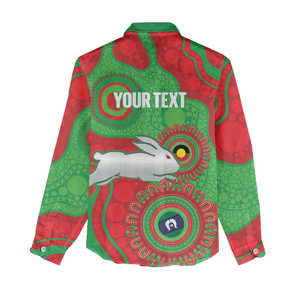 Rabbitohs NAIDOC Week 2026 Personalised Women Casual Shirt 50 Years of Deadly Aboriginal Art