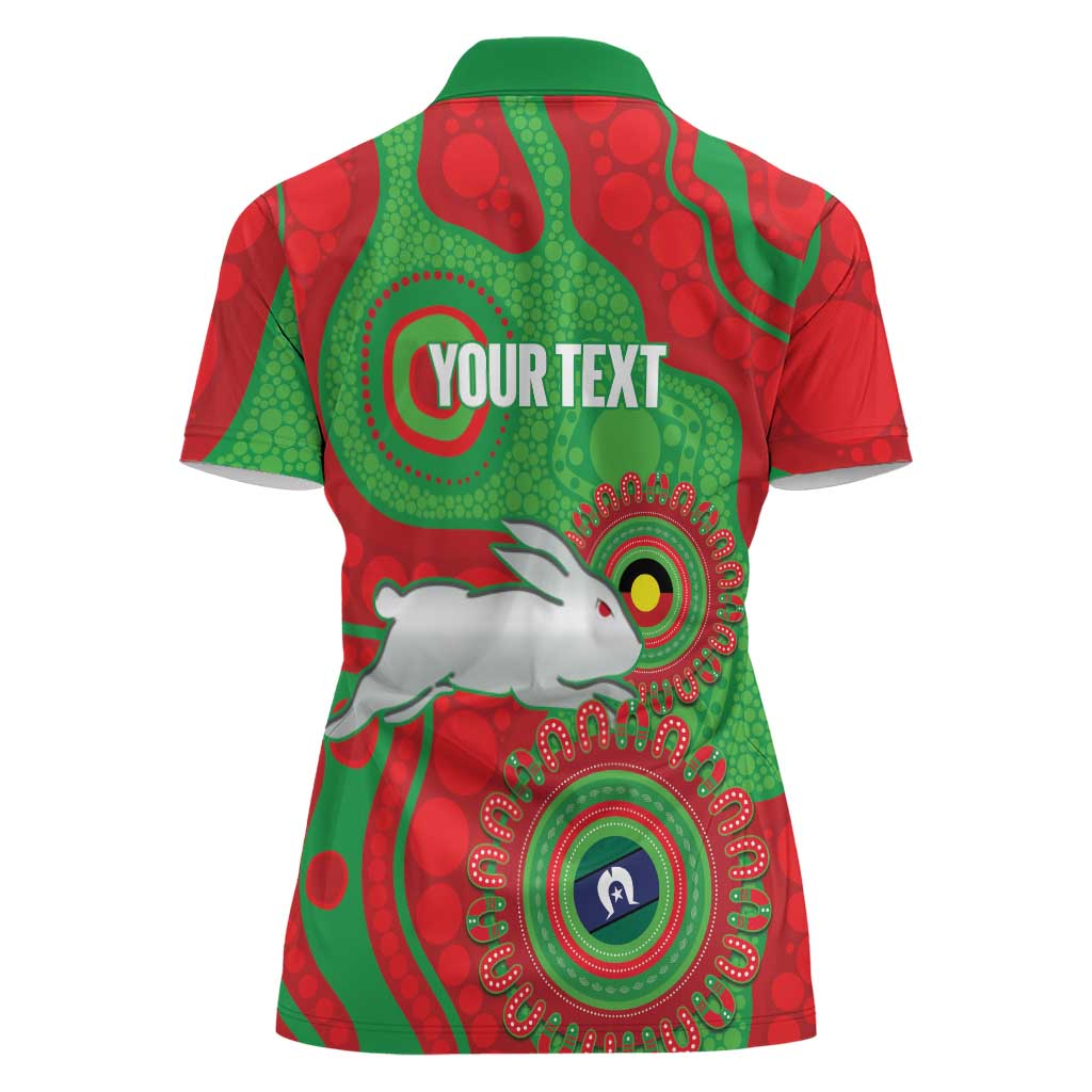 Rabbitohs NAIDOC Week 2026 Personalised Women Polo Shirt 50 Years of Deadly Aboriginal Art