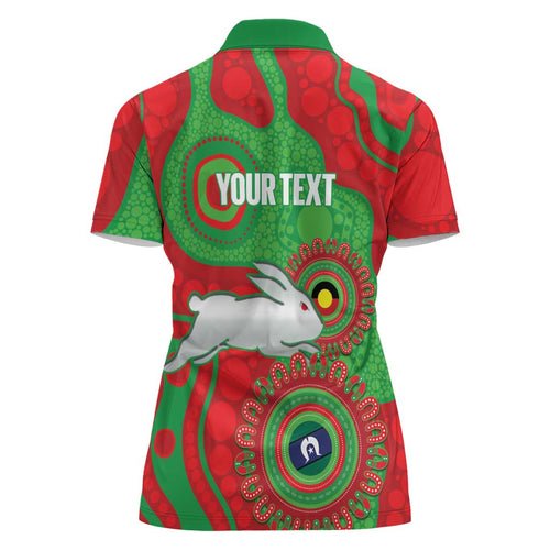 Rabbitohs NAIDOC Week 2026 Personalised Women Polo Shirt 50 Years of Deadly Aboriginal Art