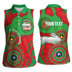Rabbitohs NAIDOC Week 2026 Personalised Women Sleeveless Polo Shirt 50 Years of Deadly Aboriginal Art