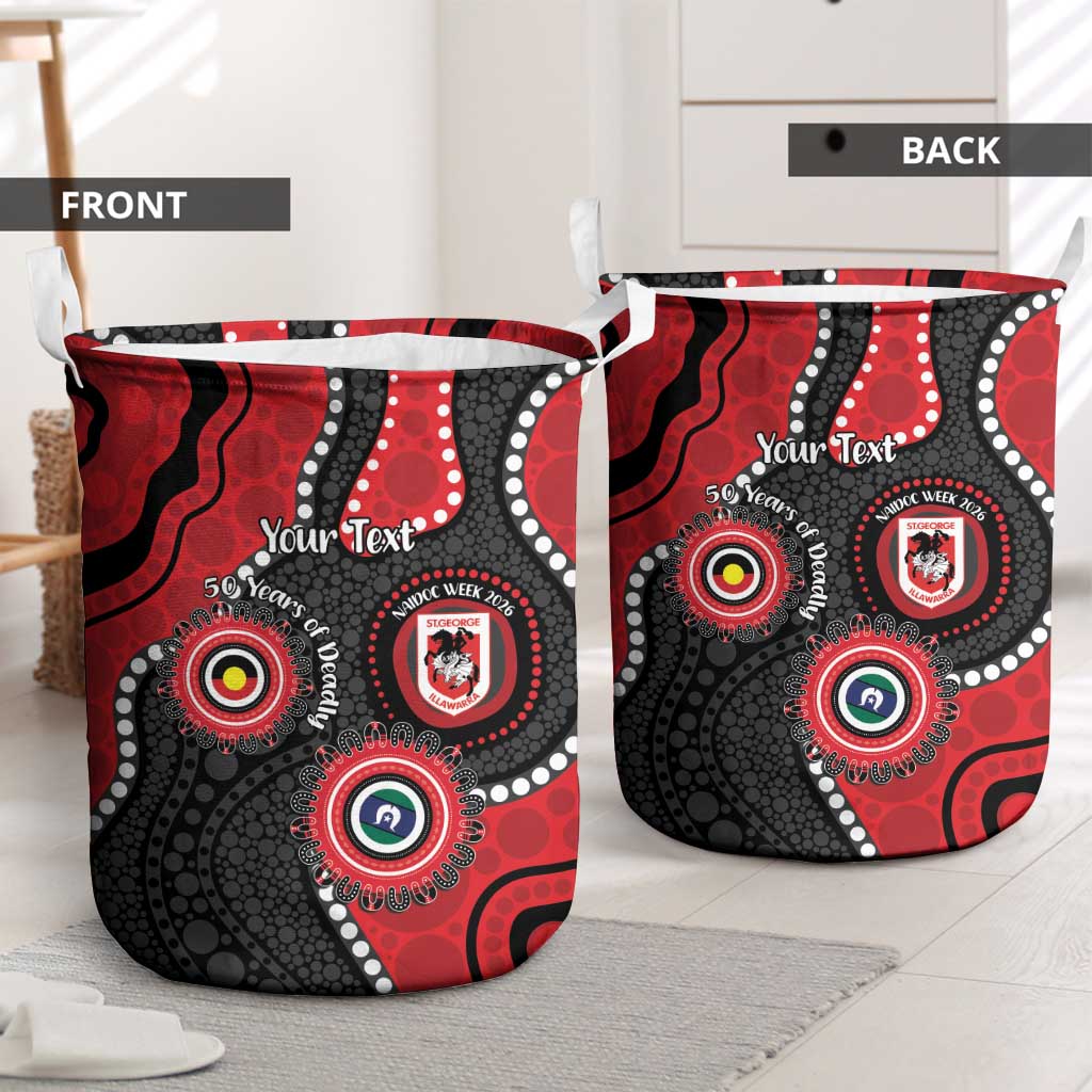 Dragons NAIDOC Week 2026 Personalised Laundry Basket 50 Years of Deadly Aboriginal Art