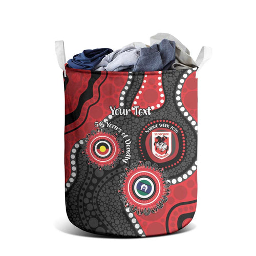 Dragons NAIDOC Week 2026 Personalised Laundry Basket 50 Years of Deadly Aboriginal Art