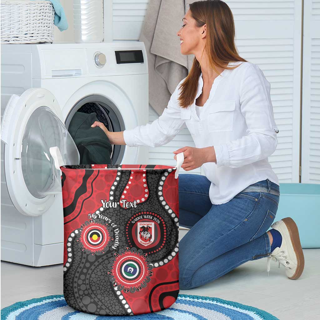 Dragons NAIDOC Week 2026 Personalised Laundry Basket 50 Years of Deadly Aboriginal Art