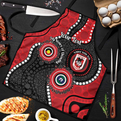 Dragons NAIDOC Week 2026 Personalised Apron 50 Years of Deadly Aboriginal Art
