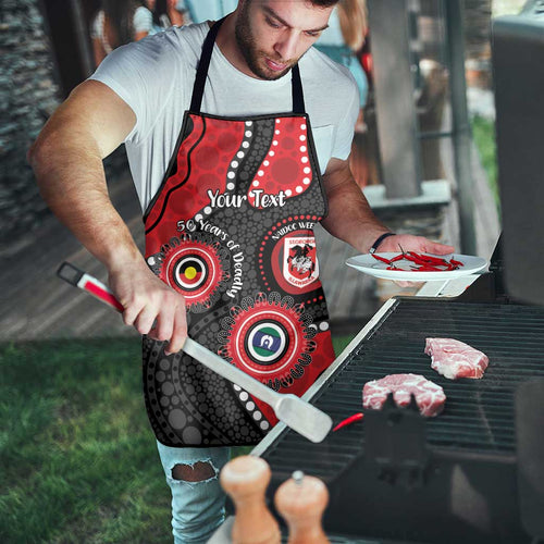 Dragons NAIDOC Week 2026 Personalised Apron 50 Years of Deadly Aboriginal Art