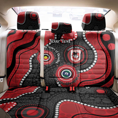 Dragons NAIDOC Week 2026 Personalised Back Car Seat Cover 50 Years of Deadly Aboriginal Art