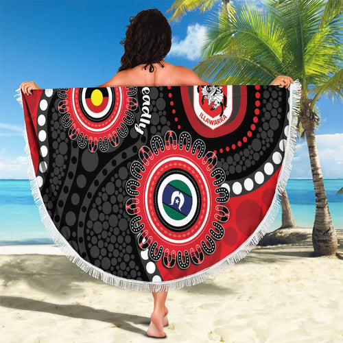 Dragons NAIDOC Week 2026 Personalised Beach Blanket 50 Years of Deadly Aboriginal Art