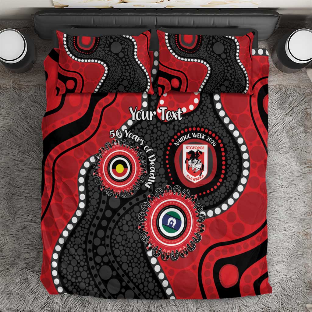 Dragons NAIDOC Week 2026 Personalised Bedding Set 50 Years of Deadly Aboriginal Art