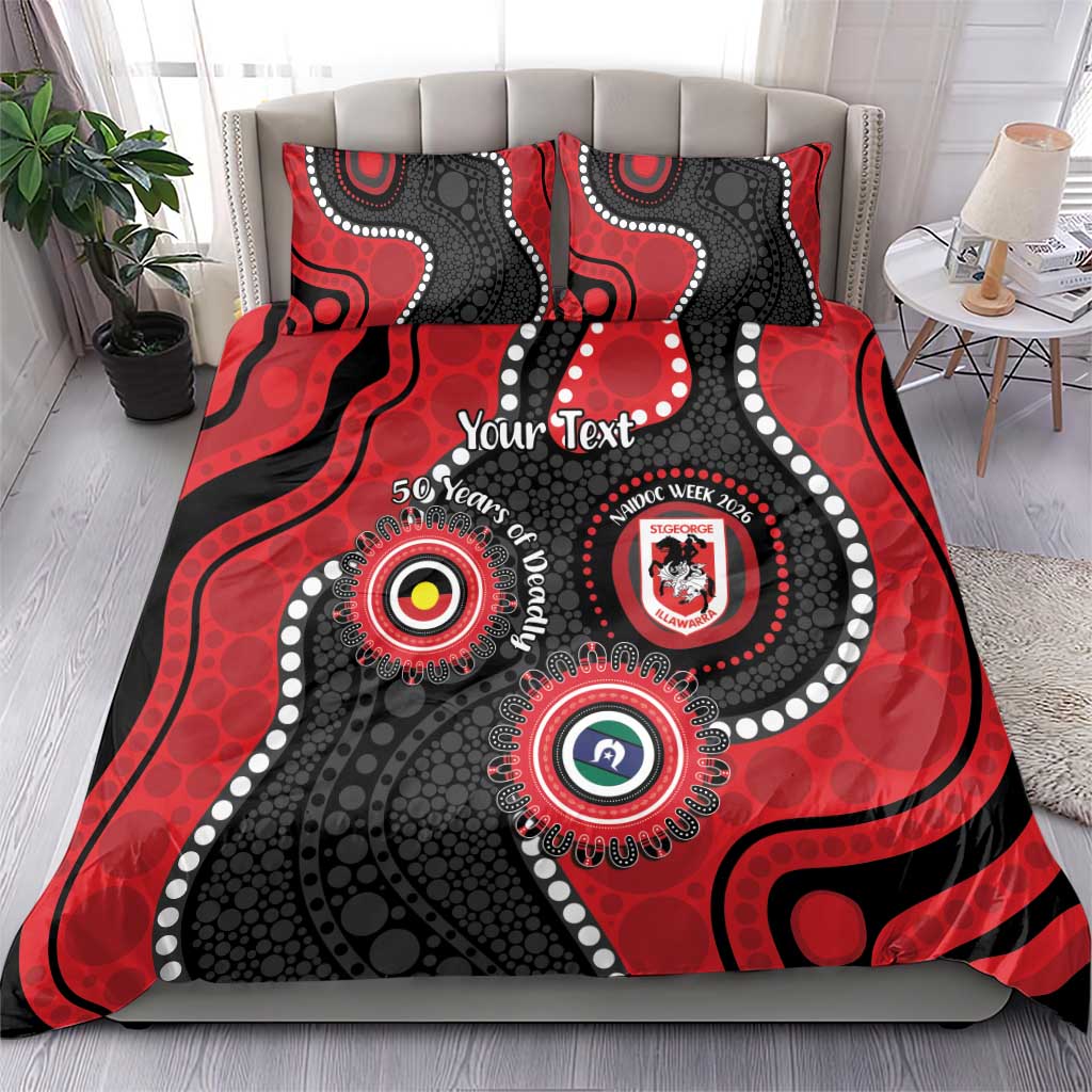 Dragons NAIDOC Week 2026 Personalised Bedding Set 50 Years of Deadly Aboriginal Art