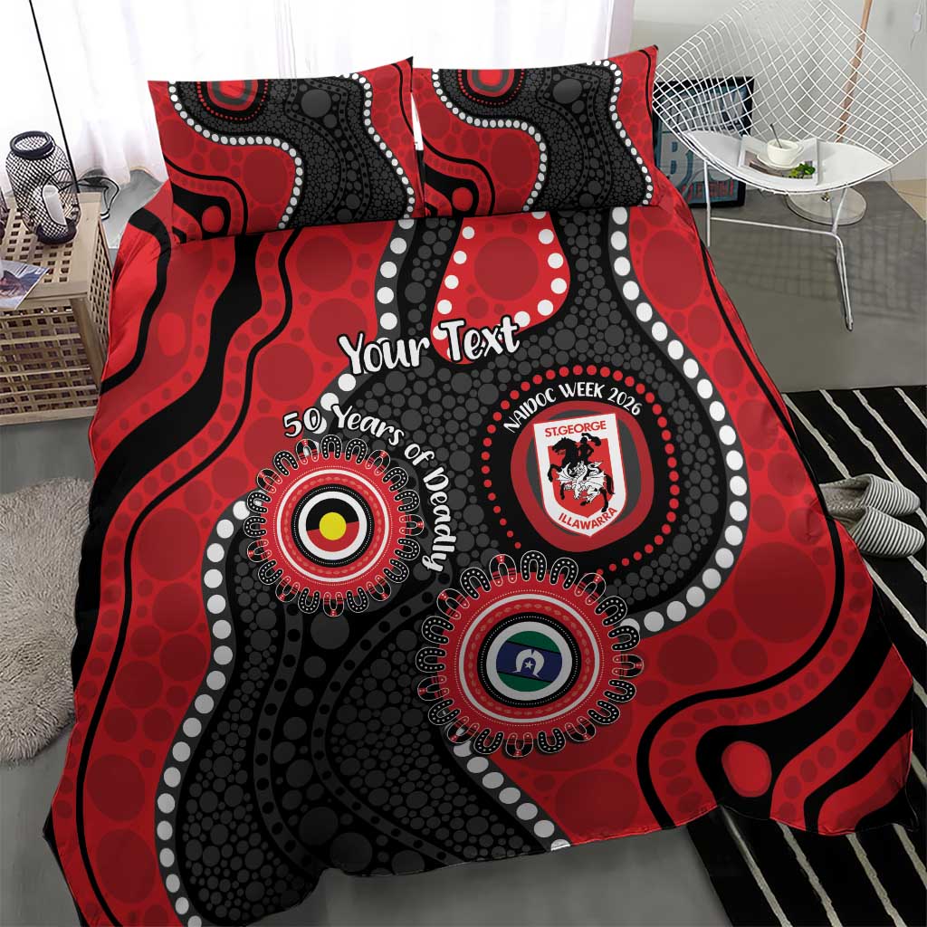 Dragons NAIDOC Week 2026 Personalised Bedding Set 50 Years of Deadly Aboriginal Art