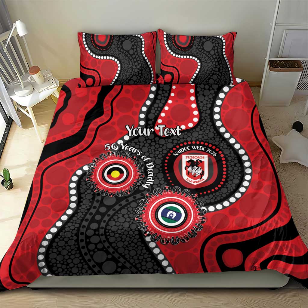 Dragons NAIDOC Week 2026 Personalised Bedding Set 50 Years of Deadly Aboriginal Art