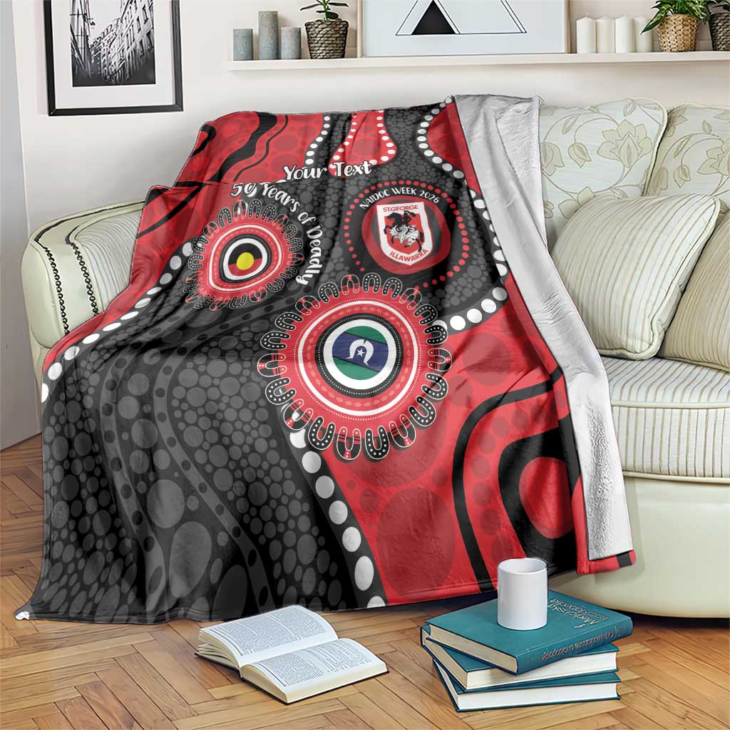 Dragons NAIDOC Week 2026 Personalised Blanket 50 Years of Deadly Aboriginal Art