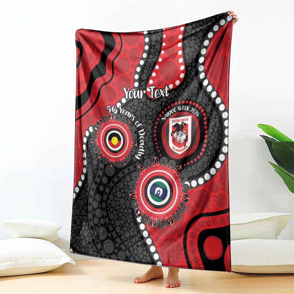 Dragons NAIDOC Week 2026 Personalised Blanket 50 Years of Deadly Aboriginal Art