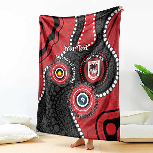 Dragons NAIDOC Week 2026 Personalised Blanket 50 Years of Deadly Aboriginal Art