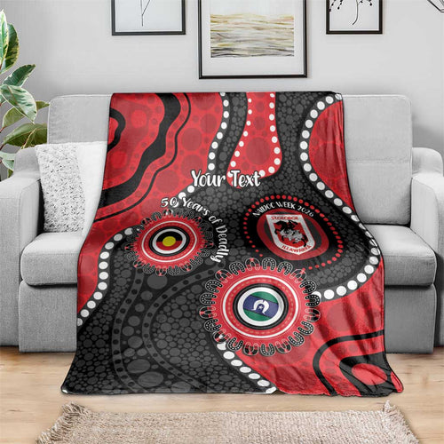 Dragons NAIDOC Week 2026 Personalised Blanket 50 Years of Deadly Aboriginal Art