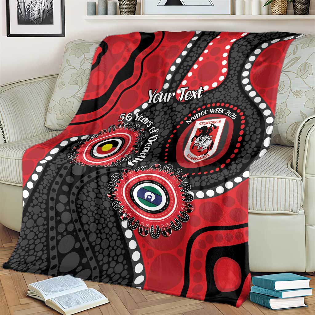 Dragons NAIDOC Week 2026 Personalised Blanket 50 Years of Deadly Aboriginal Art
