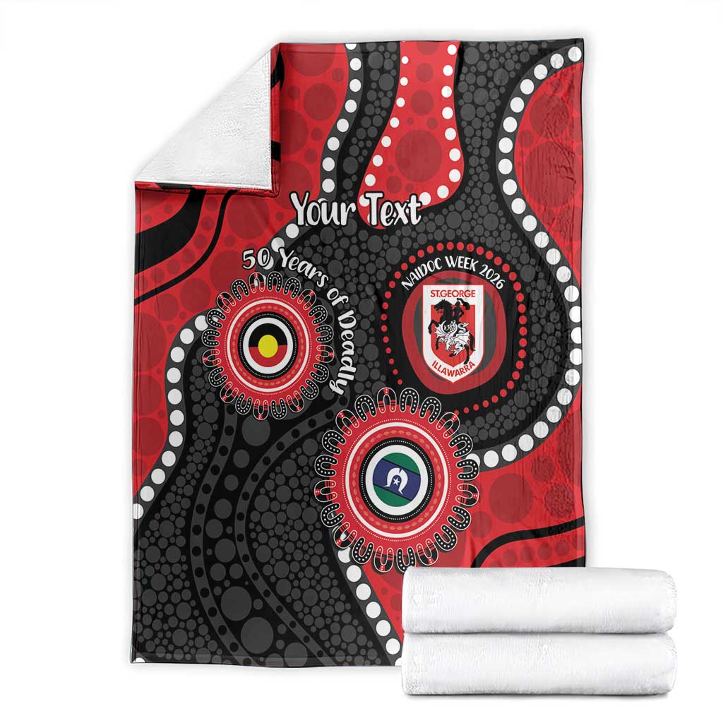 Dragons NAIDOC Week 2026 Personalised Blanket 50 Years of Deadly Aboriginal Art