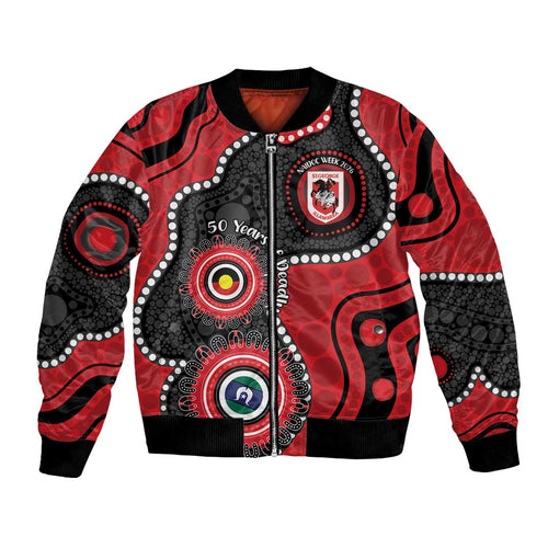 Dragons NAIDOC Week 2026 Personalised Bomber Jacket 50 Years of Deadly Aboriginal Art