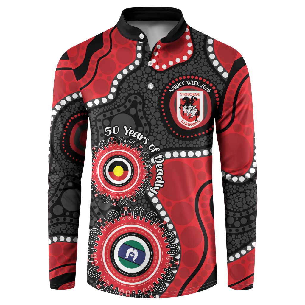Dragons NAIDOC Week 2026 Personalised Button Sweatshirt 50 Years of Deadly Aboriginal Art