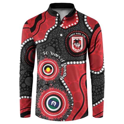 Dragons NAIDOC Week 2026 Personalised Button Sweatshirt 50 Years of Deadly Aboriginal Art