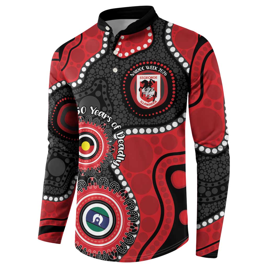 Dragons NAIDOC Week 2026 Personalised Button Sweatshirt 50 Years of Deadly Aboriginal Art