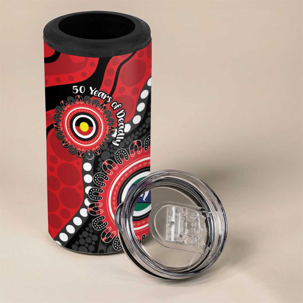Dragons NAIDOC Week 2026 Personalised 4 in 1 Can Cooler Tumbler 50 Years of Deadly Aboriginal Art