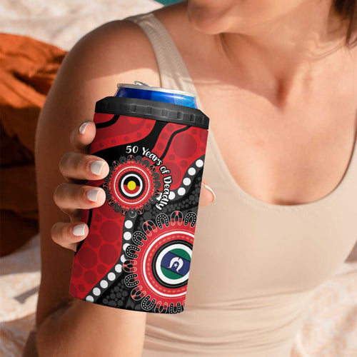 Dragons NAIDOC Week 2026 Personalised 4 in 1 Can Cooler Tumbler 50 Years of Deadly Aboriginal Art