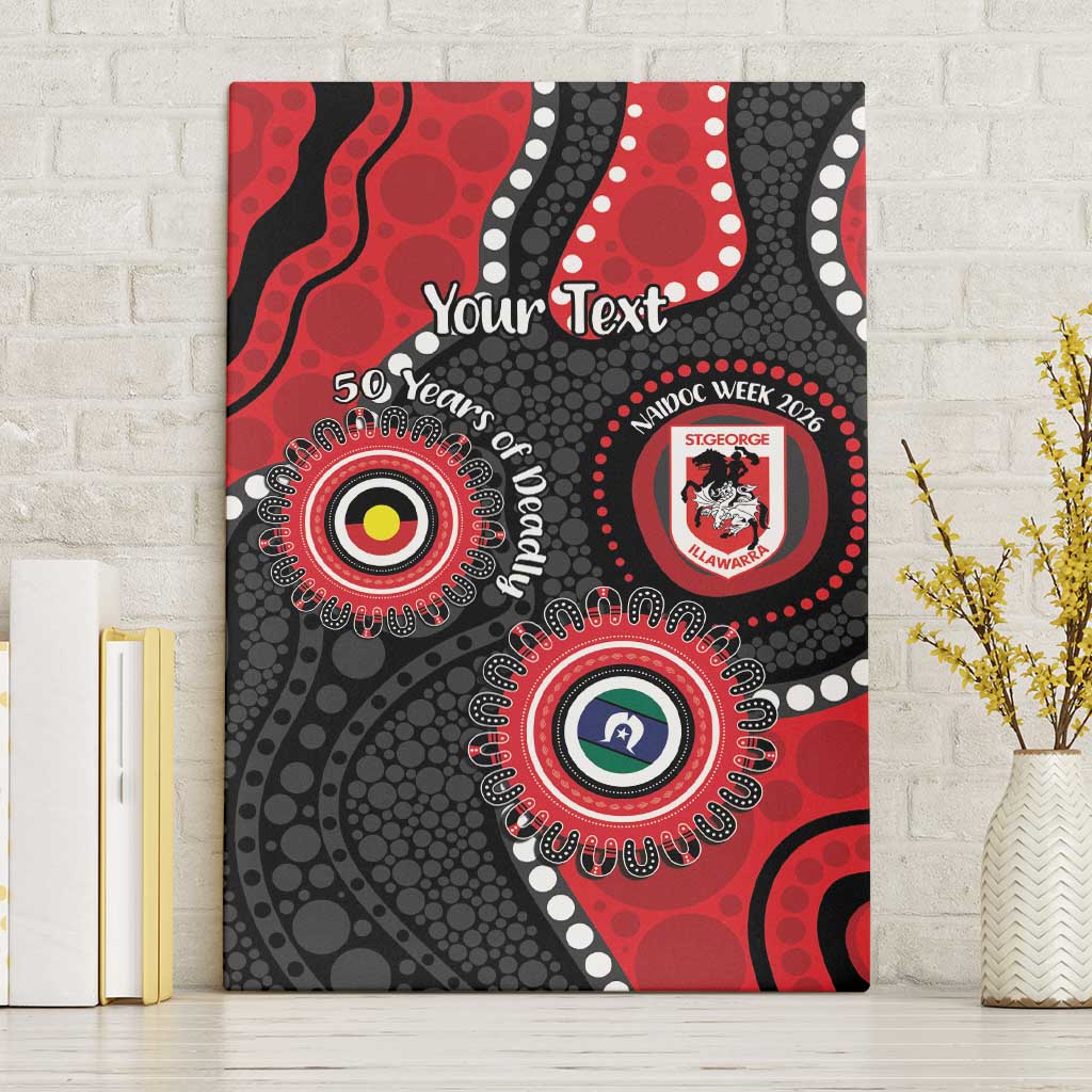 Dragons NAIDOC Week 2026 Personalised Canvas Wall Art 50 Years of Deadly Aboriginal Art
