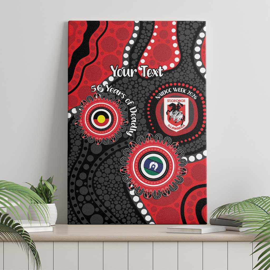 Dragons NAIDOC Week 2026 Personalised Canvas Wall Art 50 Years of Deadly Aboriginal Art