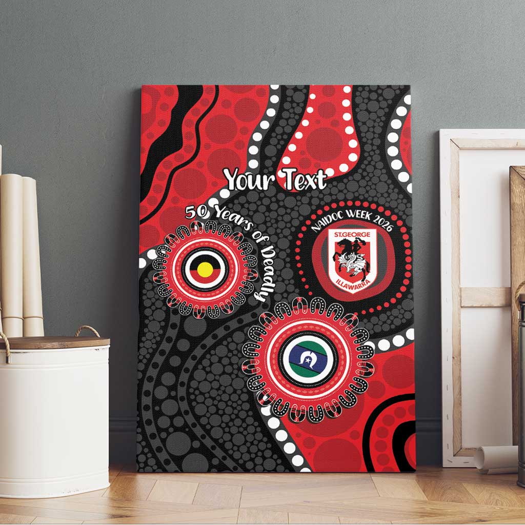Dragons NAIDOC Week 2026 Personalised Canvas Wall Art 50 Years of Deadly Aboriginal Art
