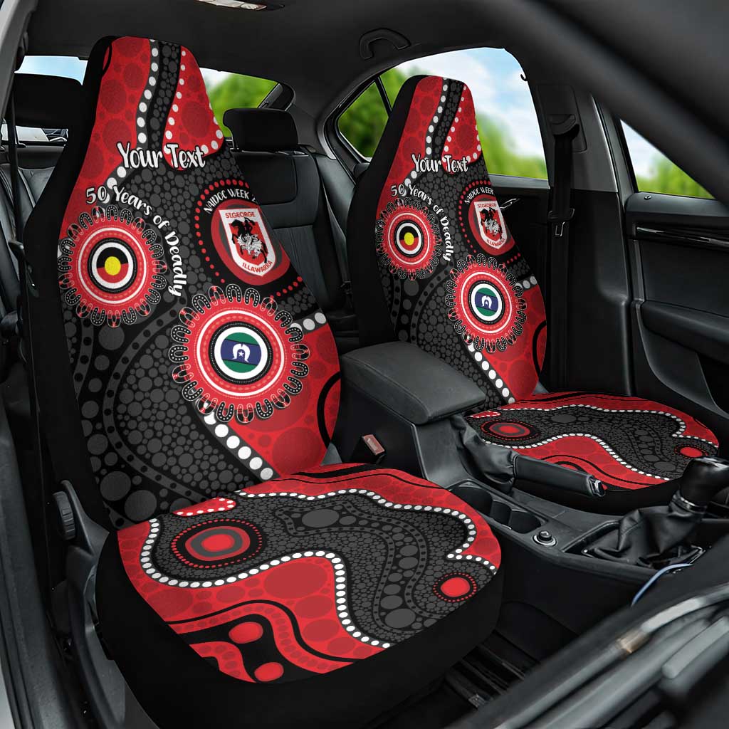 Dragons NAIDOC Week 2026 Personalised Car Seat Cover 50 Years of Deadly Aboriginal Art